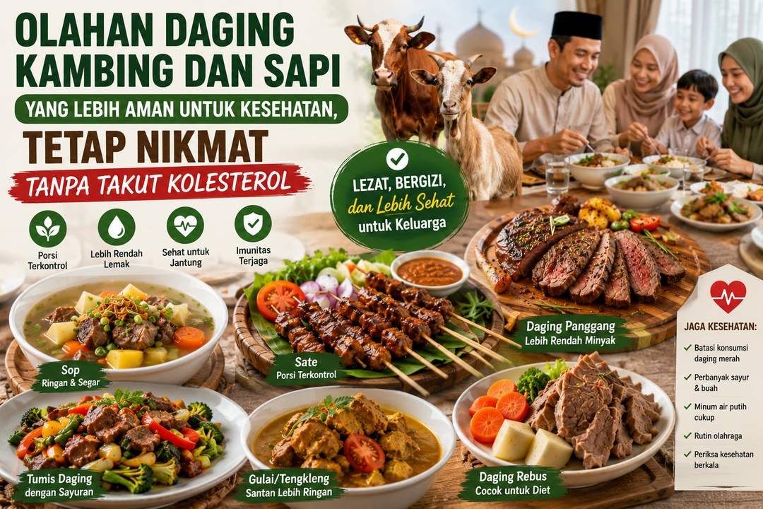 Contoh Olahan Daging Kambing dan Sapi yang Lebih Aman untuk Kesehatan, Tetap Nikmat tanpa Takut Kolesterol  | RS Roemani